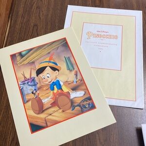 “5/$20” Disney lithograph Pinocchio and Jiminy Cricket